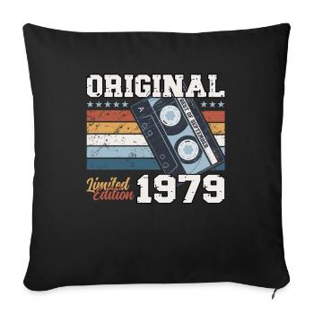45ème Anniversaire Millésime Septembre 1979 Cru 79 - Housse de coussin décorative 45 x 45 cm - noir - Devant