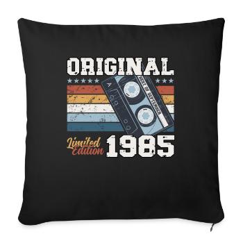 40ème Anniversaire Millésime Septembre 1985 Cassette 85 - Housse de coussin décorative 45 x 45 cm - noir - Devant