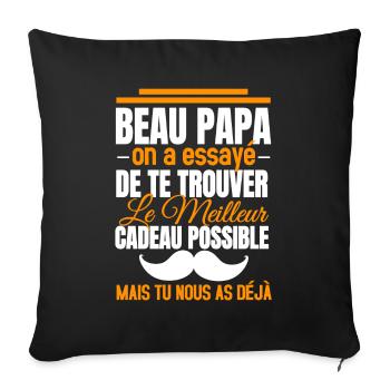 Papa on a essayé de te trouver le meilleur cadeau - Housse de coussin décorative 45 x 45 cm - noir - Devant