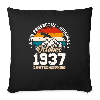 87th Birthday Legend October 1937 Volume 37 - Sofa pillowcase 17,3'' x 17,3'' (45 x 45 cm) - black - Front