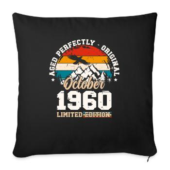 65ème Anniversaire Légende Octobre 1960 Millésime 60 - Housse de coussin décorative 45 x 45 cm - noir - Devant