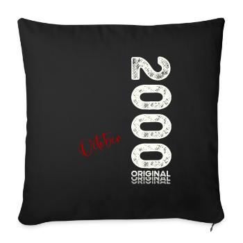 24th Birthday Vintage October 2000 Vintage - Sofa pillowcase 17,3'' x 17,3'' (45 x 45 cm) - black - Front