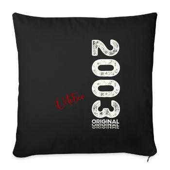 21e anniversaire Original Legend 2003 03 octobre - Housse de coussin décorative 45 x 45 cm - noir - Devant