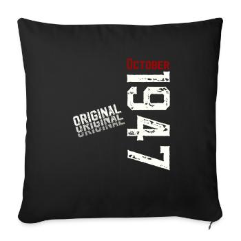 77th Birthday Original October 1947 Volume 47 - Sofa pillowcase 17,3'' x 17,3'' (45 x 45 cm) - black - Front
