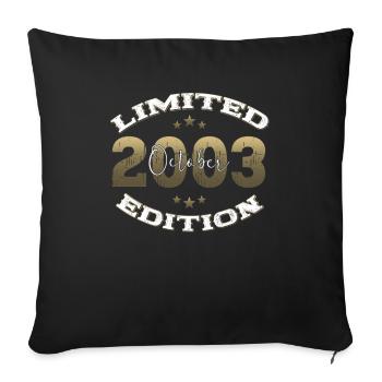 21e anniversaire Original Legend 2003 03 octobre - Housse de coussin décorative 45 x 45 cm - noir - Devant