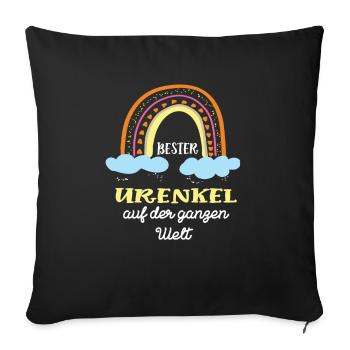 Urenkel Geburtstag Urenkelsohn Jungen Ur-Enkel - Sofakissenbezug 45 x 45 cm - Schwarz - Vorne