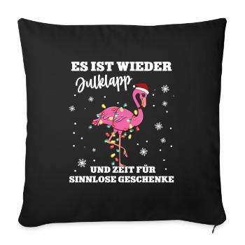 Julklapp Weihnachtsfeier Schrott Wichteln Flamingo - Sofakissenbezug 45 x 45 cm - Schwarz - Vorne