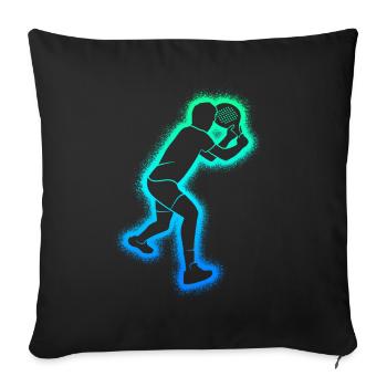 Padel Tennis Padel Rackets Kids Boys Padel - Sofa pillowcase 17,3'' x 17,3'' (45 x 45 cm) - black - Front