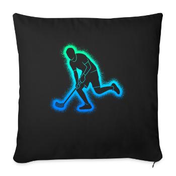 Floorball Floorball Salibandy Kids Innebandy - Sofa pillowcase 17,3'' x 17,3'' (45 x 45 cm) - black - Front