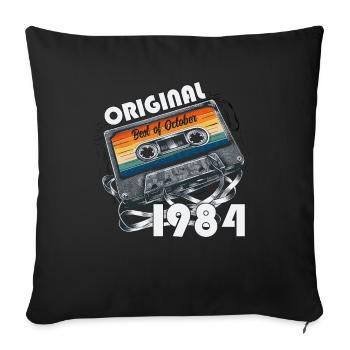 40ème Anniversaire Millésime Octobre 1984 Cassette 84 - Housse de coussin décorative 45 x 45 cm - noir - Devant
