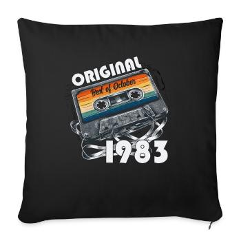 41st Birthday Vintage October 1983 Cassette 1983 - Sofa pillowcase 17,3'' x 17,3'' (45 x 45 cm) - black - Front