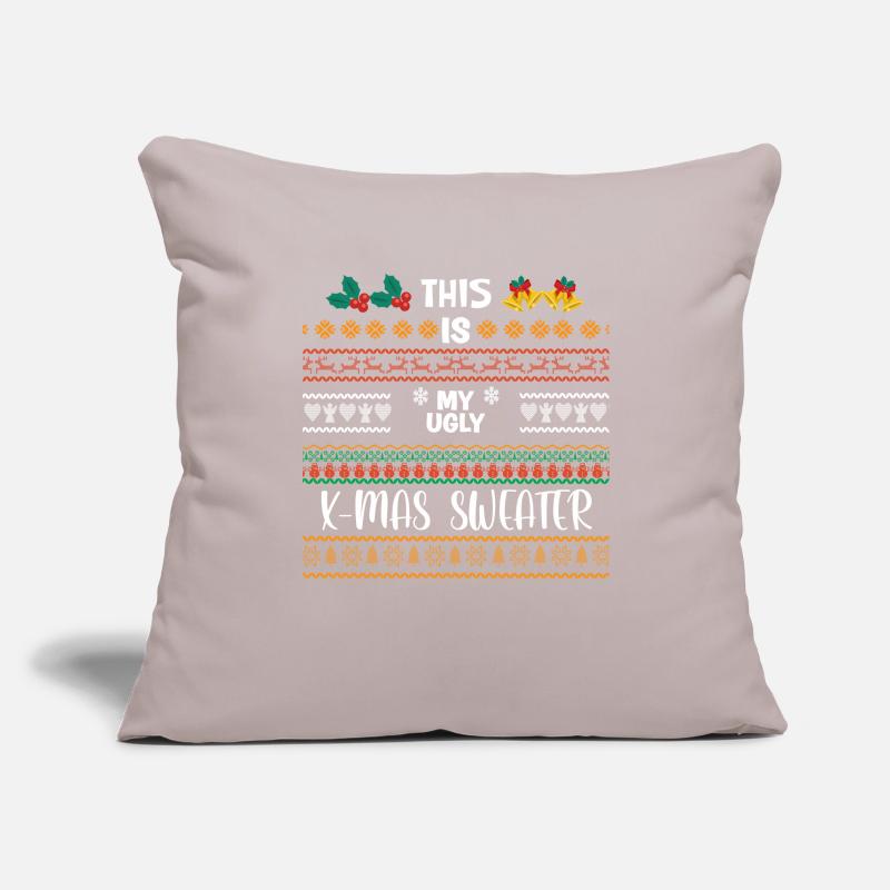 C’est mon pull de Noël moche drôle de Noël Housse de coussin décorative 45 x 45 cm