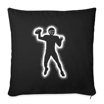 Joueurs de football américain Football masculin - Housse de coussin décorative 45 x 45 cm - noir - Devant