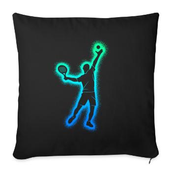 Padel Tennis Kids Men Boys Padel - Sofa pillowcase 17,3'' x 17,3'' (45 x 45 cm) - black - Front