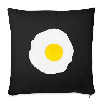 Spiegeleier Kostüm Karneval Faschingskostüm Eier - Sofakissenbezug 45 x 45 cm - Schwarz - Vorne
