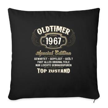 57. Geburtstag Oldtimer November 1967 Jahrgang 57 - Sofakissenbezug 45 x 45 cm - Schwarz - Vorne
