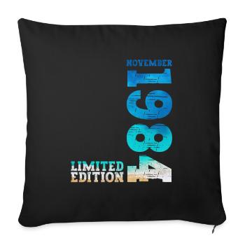 40th Birthday Original November 1984 Volume 84 - Sofa pillowcase 17,3'' x 17,3'' (45 x 45 cm) - black - Front