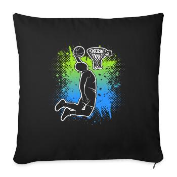 Basketball Jungen Kinder Basketballspieler Herren - Sofakissenbezug 45 x 45 cm - Schwarz - Vorne
