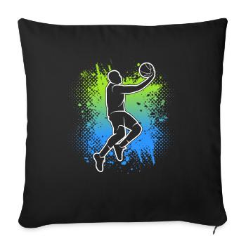 Basketball Kinder Jungen Basketballer Herren - Sofakissenbezug 45 x 45 cm - Schwarz - Vorne