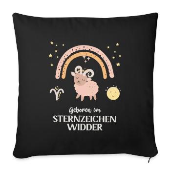 Widder Sternzeichen Geburtstag Sternenbild Widders - Sofakissenbezug 45 x 45 cm - Schwarz - Vorne