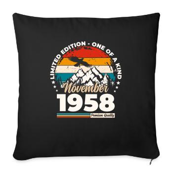 66e anniversaire Original novembre 1958 Volume 58 - Housse de coussin décorative 45 x 45 cm - noir - Devant