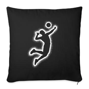 Volleyball Spieler Jungen Volleyballer Männer - Sofakissenbezug 45 x 45 cm - Schwarz - Vorne