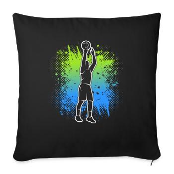 Basketball Kinder Herren Basketballspieler Jungen - Sofakissenbezug 45 x 45 cm - Schwarz - Vorne