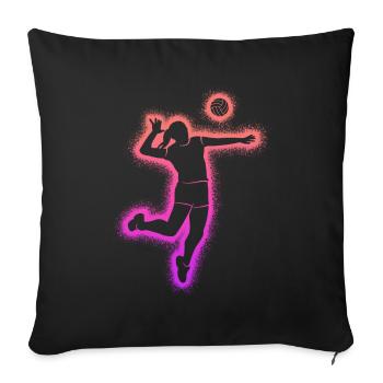 Joueuse de volley-ball Femmes Filles Joueuse de volley-ball - Housse de coussin décorative 45 x 45 cm - noir - Devant
