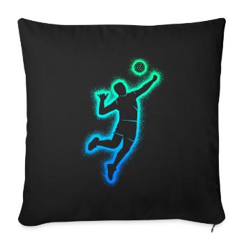 Volleyball Spieler Jungen Männer Volleyballer - Sofakissenbezug 45 x 45 cm - Schwarz - Vorne