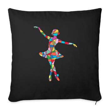danseuse de ballet danseuse de ballet ballerine - Housse de coussin décorative 45 x 45 cm - noir - Devant