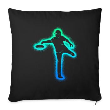 Disc Golf Discgolfspieler Männer Jungen Discgolfer - Sofakissenbezug 45 x 45 cm - Schwarz - Vorne