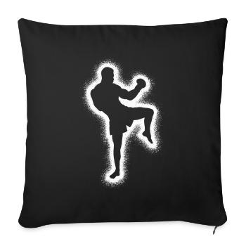 Muay Thai Martial Arts Kickboxer Men's Kickboxing - Sofa pillowcase 17,3'' x 17,3'' (45 x 45 cm) - black - Front