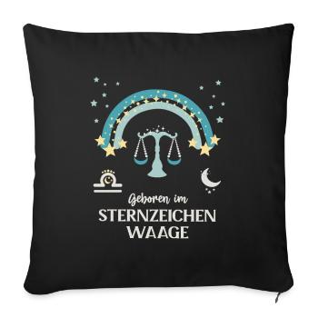 Waage Sternzeichen Geburtstag Sternenbild Libra - Sofakissenbezug 45 x 45 cm - Schwarz - Vorne