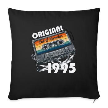 30ème Anniversaire Millésime Novembre 1995 Cassette 95 - Housse de coussin décorative 45 x 45 cm - noir - Devant