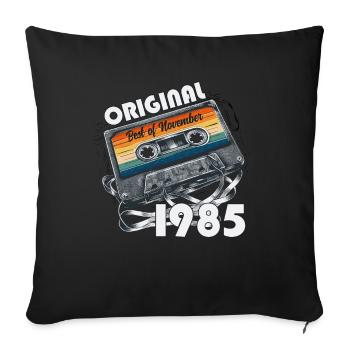 40ème Anniversaire Millésime Novembre 1985 Cassette 85 - Housse de coussin décorative 45 x 45 cm - noir - Devant
