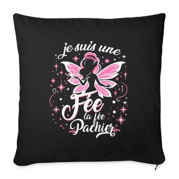 Je Suis Une Fée La Fée Pachier - Housse de coussin décorative 45 x 45 cm - noir - Devant