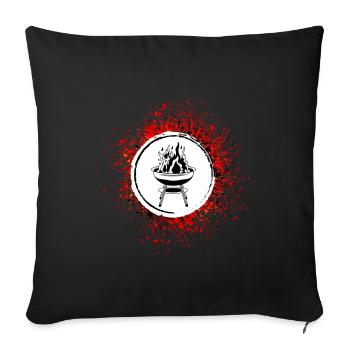 Steak Meat Grilling Bbq - Sofa pillowcase 17,3'' x 17,3'' (45 x 45 cm) - black - Front