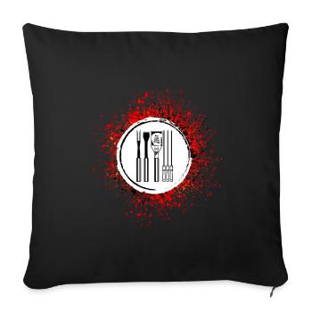 Grill Tongs Grilling Symbol Cutlery - Sofa pillowcase 17,3'' x 17,3'' (45 x 45 cm) - black - Front
