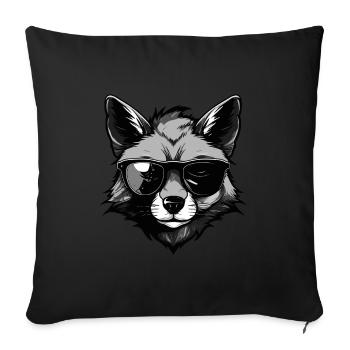 Fuchs Hipster Cool Party - Sofakissenbezug 45 x 45 cm - Schwarz - Vorne