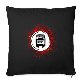 Honey symbol beekeeper - Sofa pillowcase 17,3'' x 17,3'' (45 x 45 cm) - black - Front