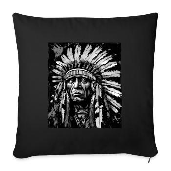 Apache Indian Chief Skull - Sofa pillowcase 17,3'' x 17,3'' (45 x 45 cm) - black - Front