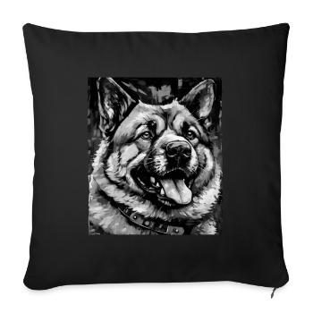 Akita Dog Portrait - Sofa pillowcase 17,3'' x 17,3'' (45 x 45 cm) - black - Front