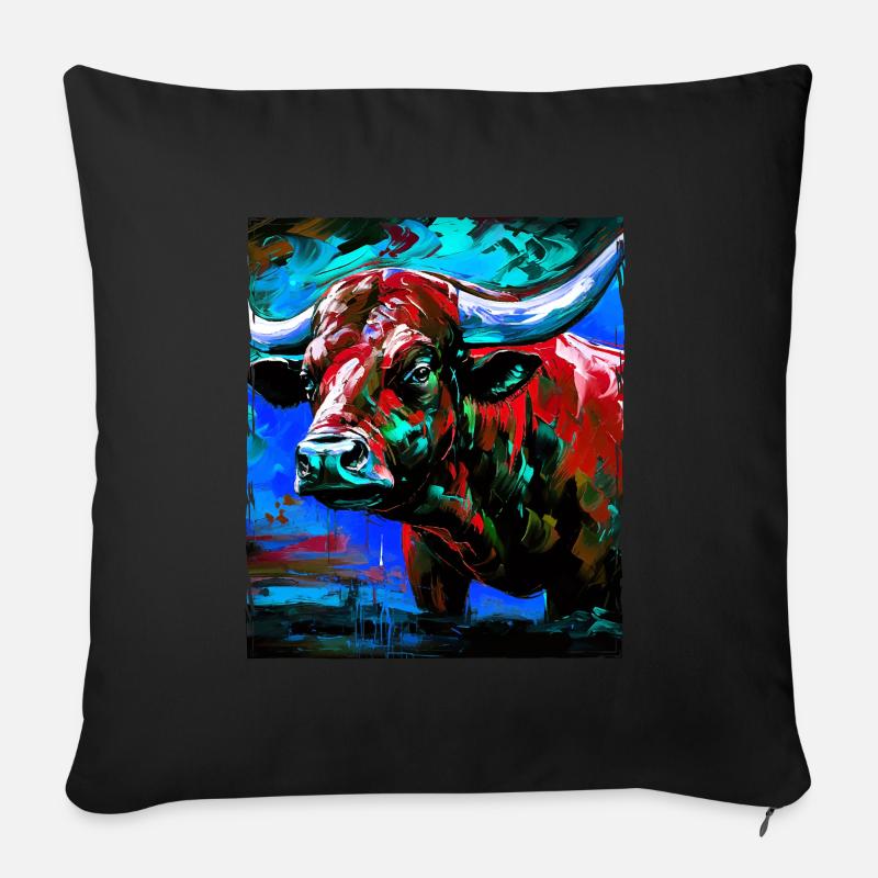Bulle Porträt Taurus - Sofakissenbezug 45 x 45 cm - Schwarz
