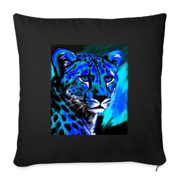 Cheetah Portrait - Sofa pillowcase 17,3'' x 17,3'' (45 x 45 cm) - black - Front
