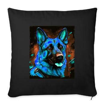 German Shepherd Dog Portrait - Sofa pillowcase 17,3'' x 17,3'' (45 x 45 cm) - black - Front