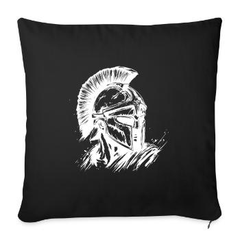 Icône du casque Spartan - Housse de coussin décorative 45 x 45 cm - noir - Devant