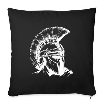 Casque Spartan - Housse de coussin décorative 45 x 45 cm - noir - Devant