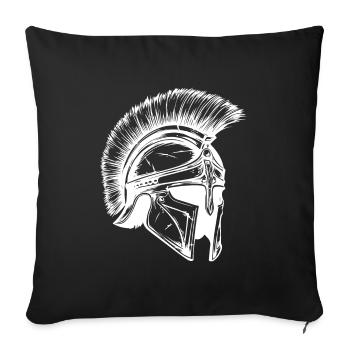 Casque Spartan Sparta - Housse de coussin décorative 45 x 45 cm - noir - Devant