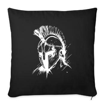 Spartaner Helm Gladiator - Sofakissenbezug 45 x 45 cm - Schwarz - Vorne