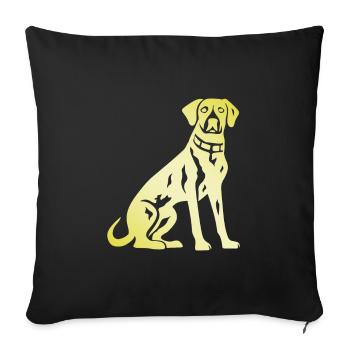 Silhouette de chien dalmatien - Housse de coussin décorative 45 x 45 cm - noir - Devant